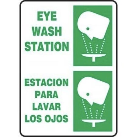Accuform Eye Wash Station, Dura-Plastic, 14 in x 10 in, Mounting Holes SBMFSR501XT